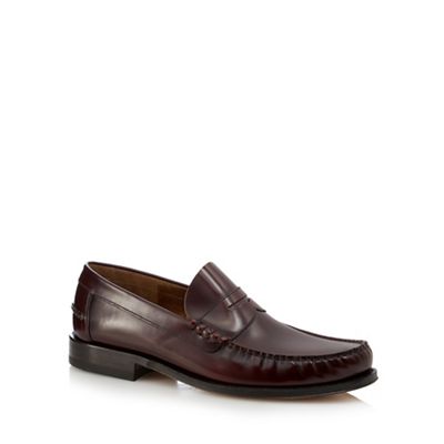 Dark red leather loafers